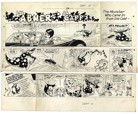 Lot Detail Lil Abner Sunday Strip Hand Drawn And Signed By Al Capp