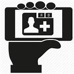 Medical Data Record Icon Mobile Patient Hand