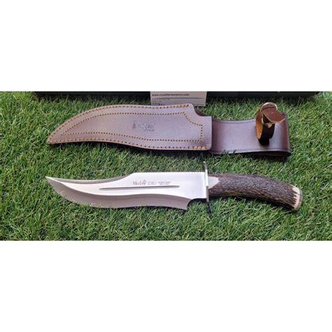 Copy Of Muela 23a Lobo Bowie Blade Hunting Knife With Leather Sheath