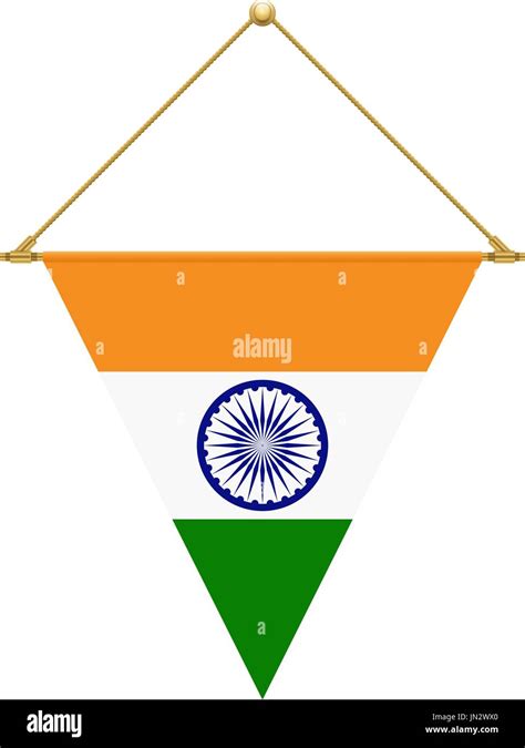 Flag Design Indian Triangle Flag Hanging Isolated Template For Your