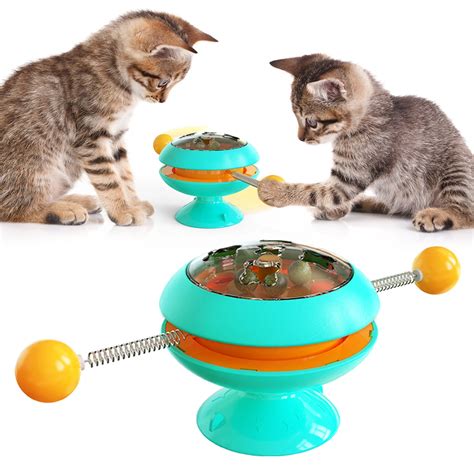 Rotatable Cat Toys Supplies With Catnip Interactive Training Toys For