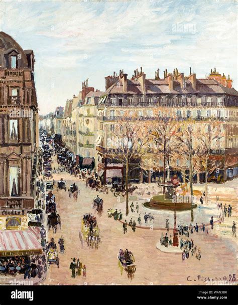 Camille Pissarro Rue Saint Honoré Sun Effect Afternoon Landscape