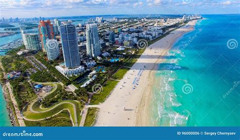 South Beach Miami Beach Florida Aerial View Stock Photo Image Of