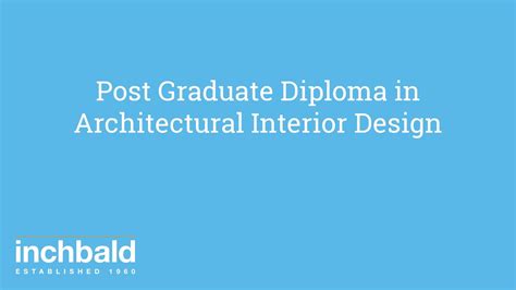 Post Graduate Diploma In Architectural Interior Design Youtube