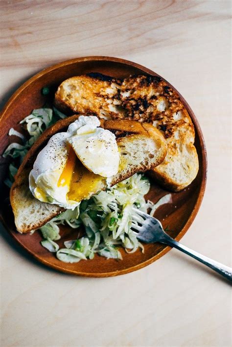 poached eggs skillet toast and jalapeño fennel salad brooklyn supper brunch recipes food
