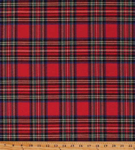 Flannel Plaid Red Blue Green Yellow 56 Wide Cotton Flannel Fabric By