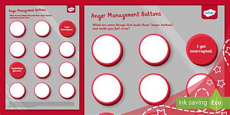 Anger Management Buttons Teacher Made Twinkl