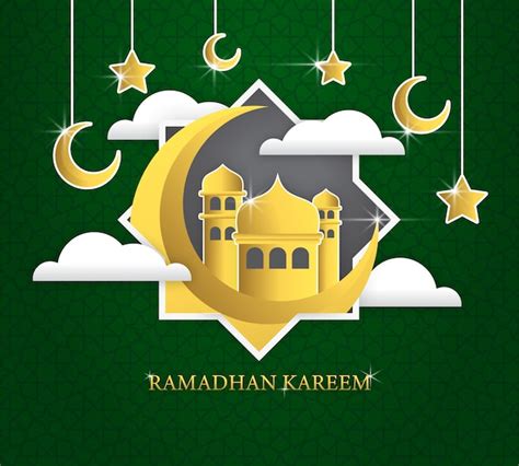 Premium Vector Ramadhan Kareem Greeting Card Template