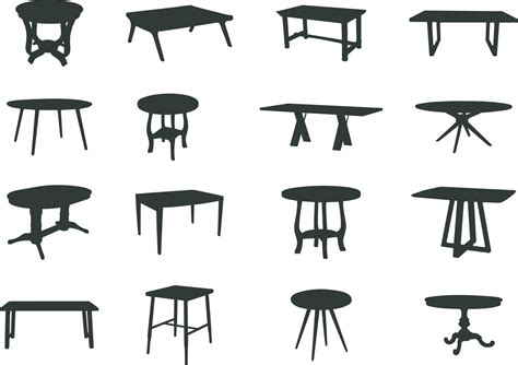 Tables Silhouette Set Of Table Silhouettes 22190477 Vector Art At Vecteezy