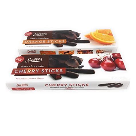 Sweets Dark Chocolate Orange And Cherry Sticks 105 Oz Boxes 2 Count