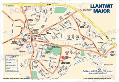 Map Of Llantwit Major Produced By Pcgraphics See More Of Our Maps On