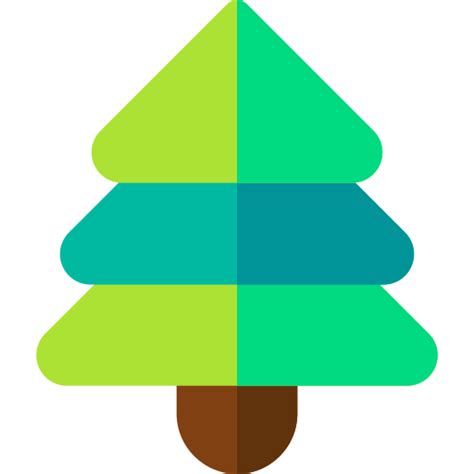 Pine Tree Basic Rounded Flat Icon