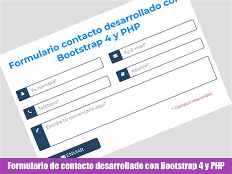 Used as a login, subscribe or contact form, all of them can be easily customized. Formulario de contacto desarrollado con Bootstrap 4 y PHP