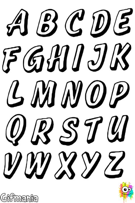 Letters With Shadow Coloring Page Lettering Alphabet Fonts Lettering