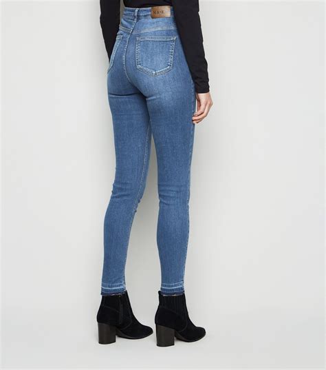 Womens Blue High Waist Skinny Jeans Aa Sourcing Ltd