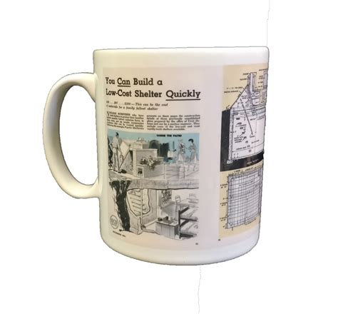 Nuclear Fallout Shelter Schematics Plans Design Coffee Mug