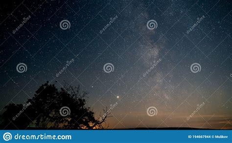 Starry Night Sky Milky Way And Stars Stock Photo Image Of Scene