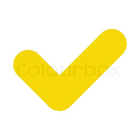 Here are 5 examples of opinion marking signals: Icon - checkmark - yellow | Stock Vector | Colourbox