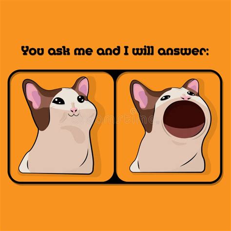 Pop Cat Meme Stock Vector Illustration Of Vector Cats 206622665