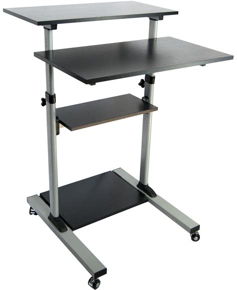 Mobile Height Adjustable Stand Up Desk Computer Work