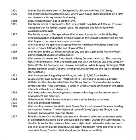 Free 7 Biography Timeline Templates In Pdf