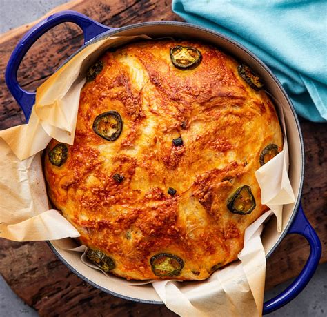 Jalapeno Cheddar Dutch Oven Bread Is Perfectly Crusty On The Outside