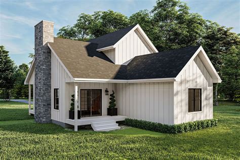 Plan 62883dj 2 Bed Modern Farmhouse Cabin Plan With 2 Story Great Room