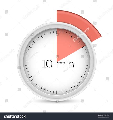 Ten Minutes Stopwatch Timer 10 Minutes Stock Vector (Royalty Free