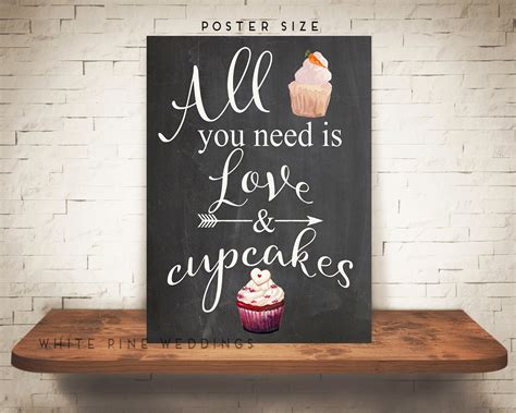 Printable Chalkboard Wedding Cupcake Sign Dessert Bar Sign Etsy