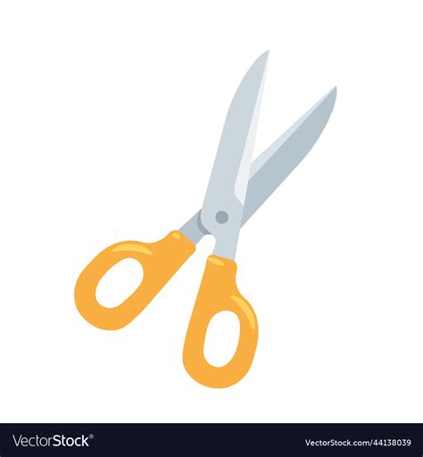 Cartoon Yellow Paper Cut Scissors Isolated Vector Image
