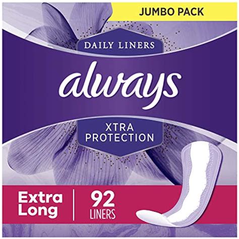 Always Xtra Protection Dailies Feminine Panty Liners Extra Long 92 Ct