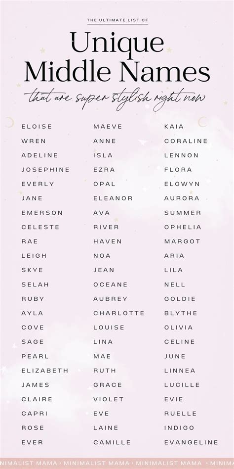 105 Unique Middle Names For Girls That I Literally Love Middle