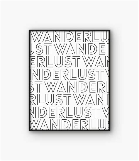Wanderlust Print Adventure Wall Art Printable Travel Poster Etsy