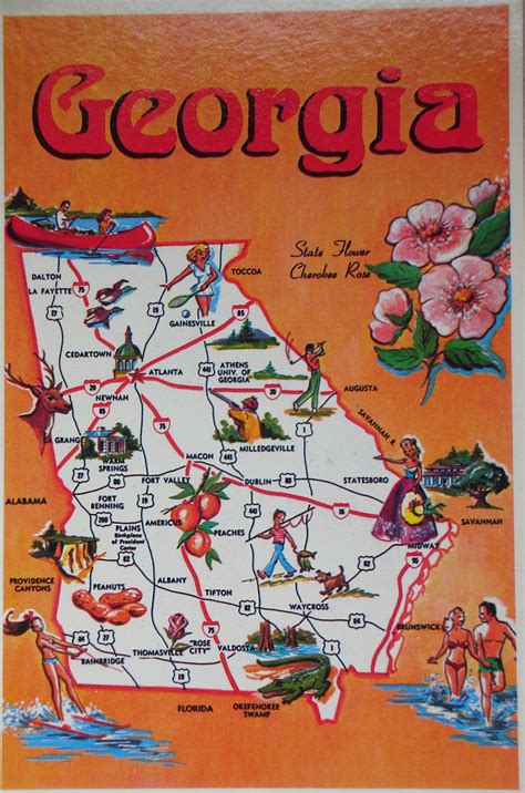 Georgia Map Postcard Flickr Photo Sharing