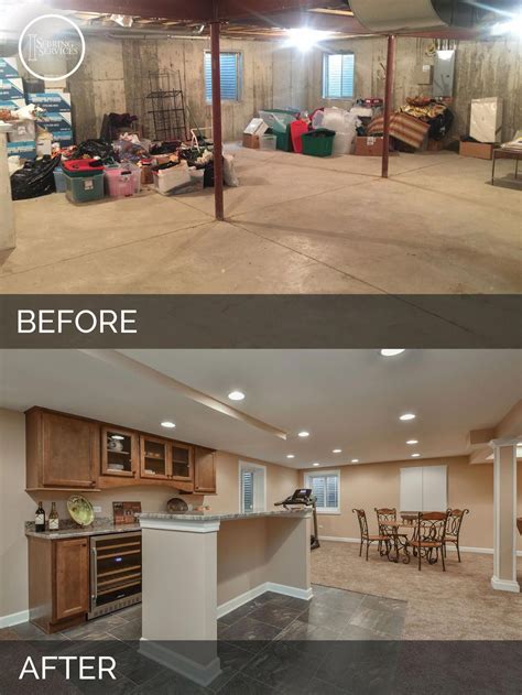 Plainfield Before And After Basement Finish Project Sebring Services