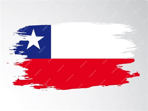 Bandera De Chile Pintada A Pincel Vector Premium