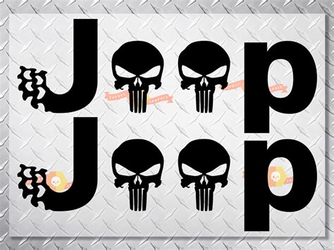 Jeep Punisher Skulls Vinyl Decals For Wrangler Side Bump Sticker Stickers