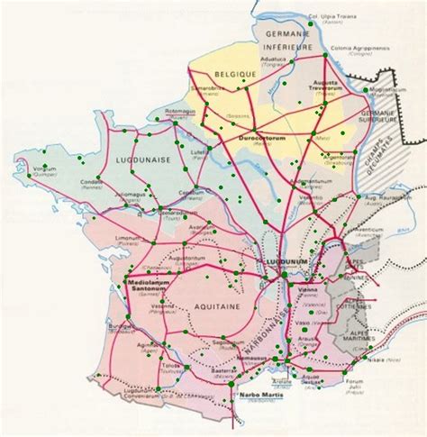 Carte Des Sites Gallo Romain En France Simplifiée Théorie