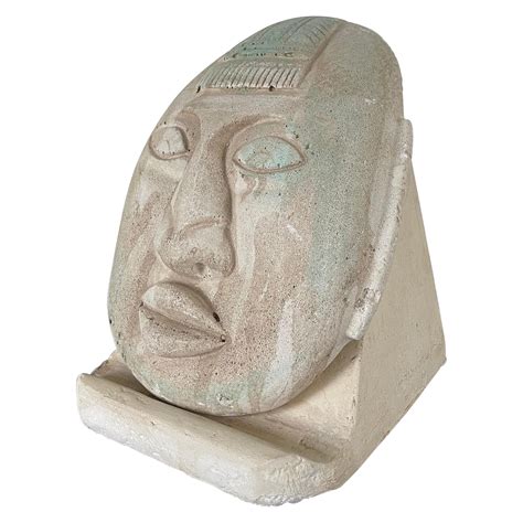Unusual Large Faux Plaster Face Sculpture At 1stdibs