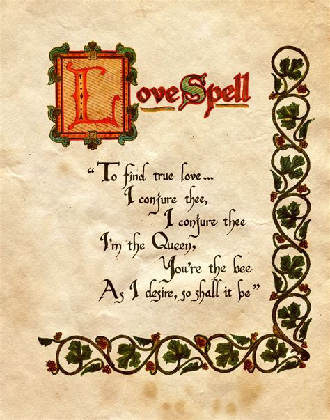 Love Spell Charmed Book Of Shadows Book Of Shadows Witch Spell
