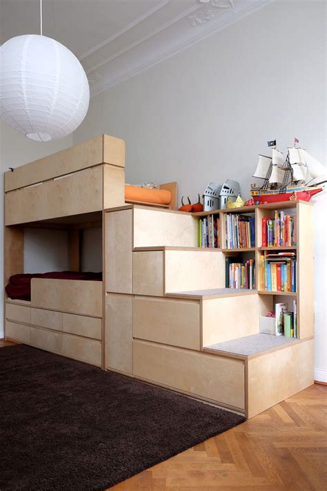 Bett podest mit schubladen : Kinderzimmermöbel: Etagenbett / Stockbett mit Treppe und ...