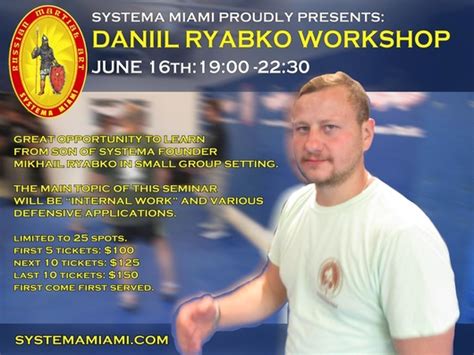 daniil ryabko seminar at systema miami russian martial art