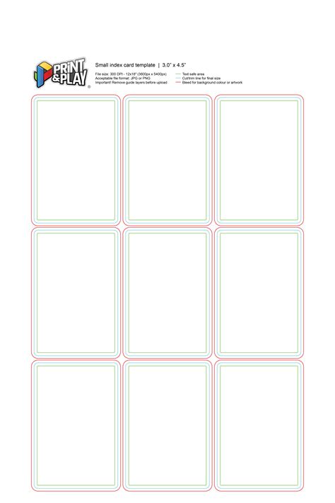 Board Game Card Template Printable Cards