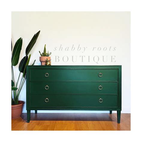 Sold Gorgeous Emerald Green Dresser Large Chest Of Drawers Etsy