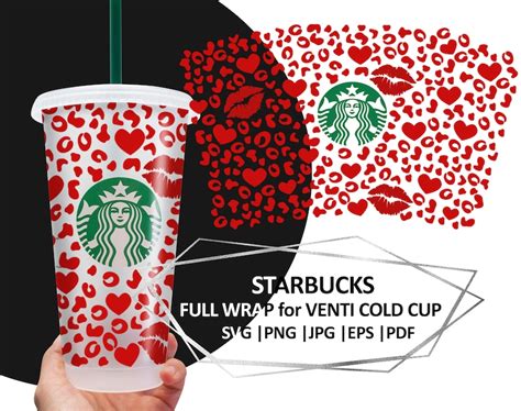 Valentines Starbucks Coffee Cut File Cheetah Starbucks Full Etsy