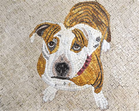 Marble Mosaic Mural Pet Dog Animals Mozaico