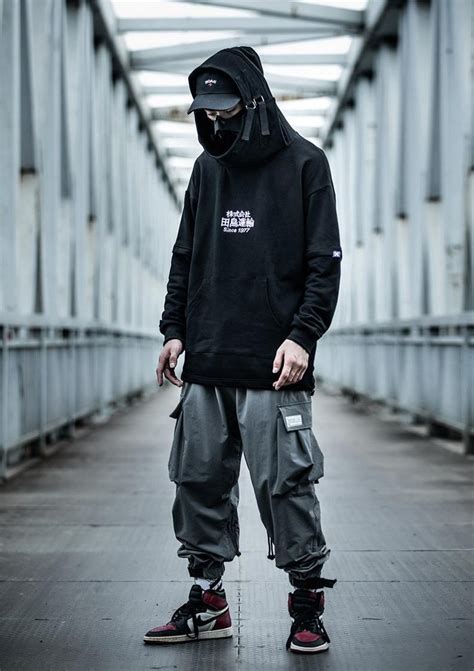 japanese kanji hoodie streetwear pullover urban harajuku heavy cotton streetwear men outfits