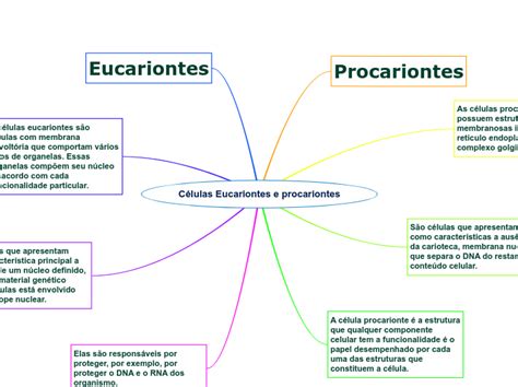 Células Eucariontes E Procariontes Mind Map