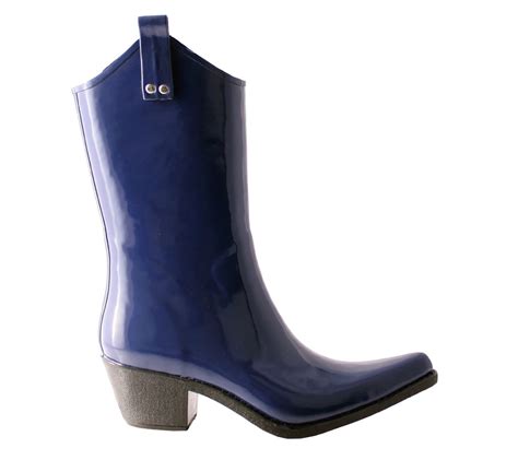 Nomad Pull On Shiny Cowboy Rubber Rain Boots Yippy