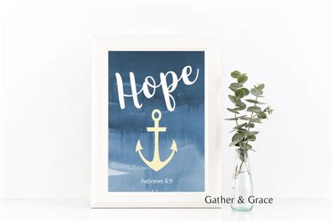 Hope Print Anchor Print Hope As An Anchor Christian Art Etsy